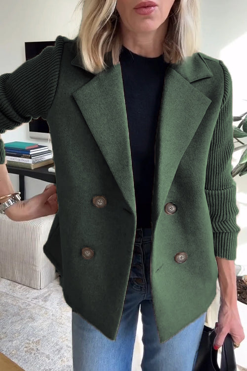 Freya - Elegant Blazer with Knitted Sleeves