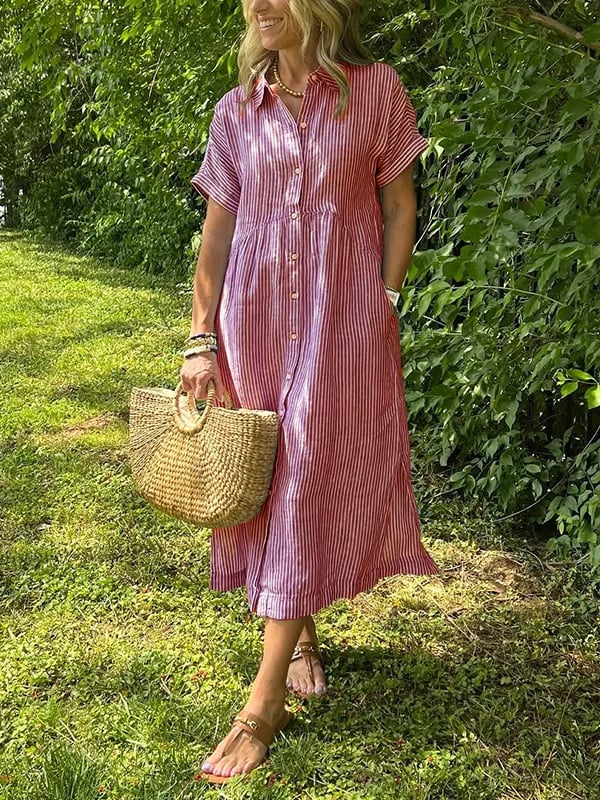 GEORGIA – DRESS WITH LIGHT STRIPES