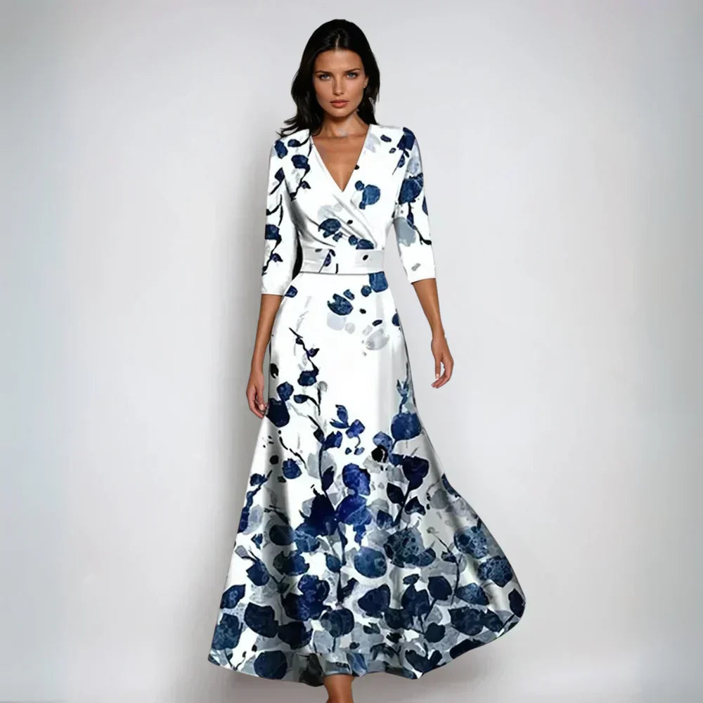 EMILIA - CHIC WRAP DRESS WITH FLOWERS