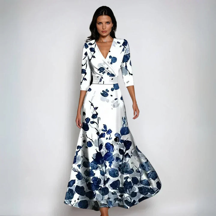 EMILIA - CHIC WRAP DRESS WITH FLOWERS