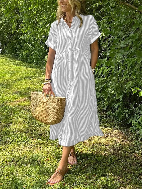 GEORGIA – DRESS WITH LIGHT STRIPES