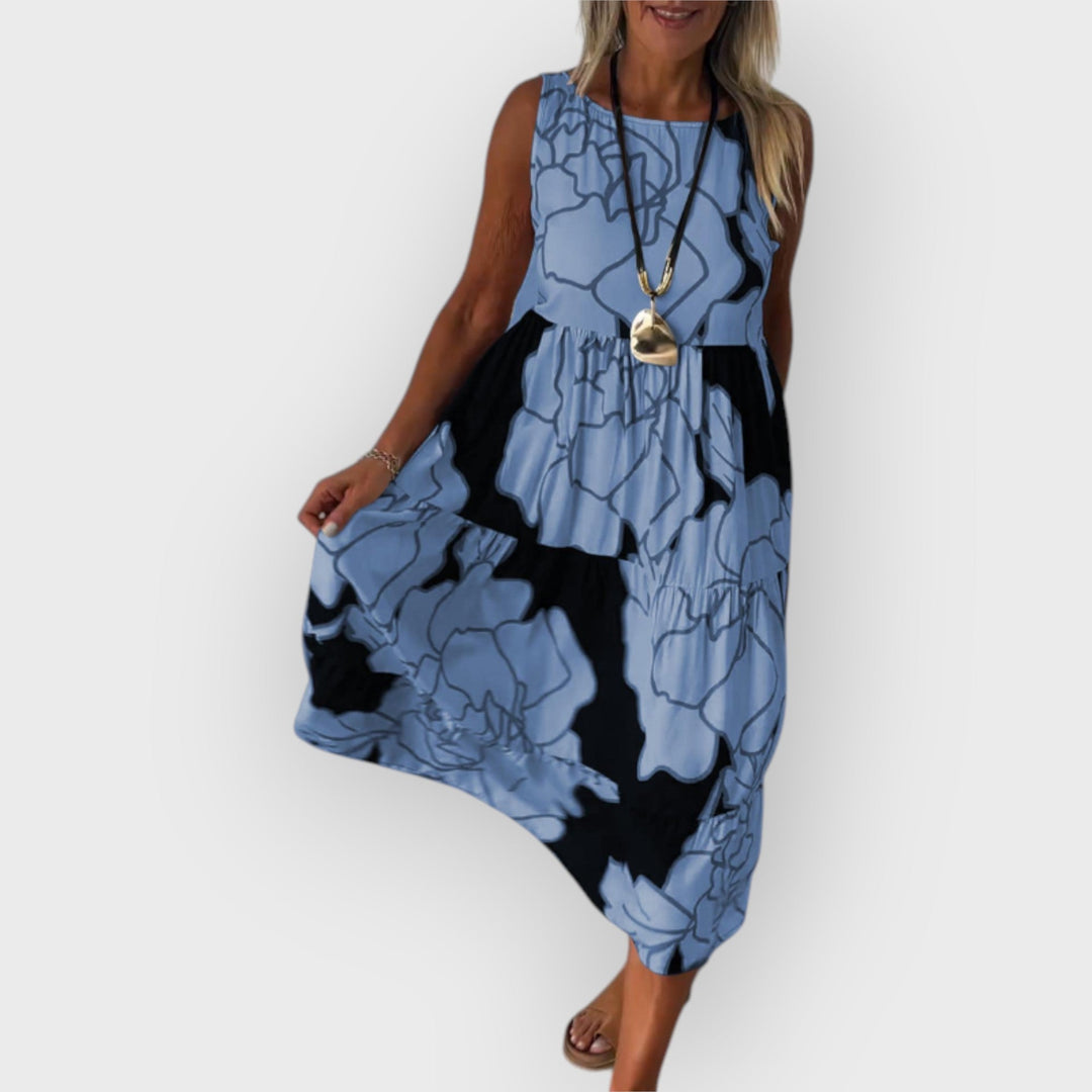EVITA – STYLISH FLORAL DRESS WITH OFF-SHOULDER