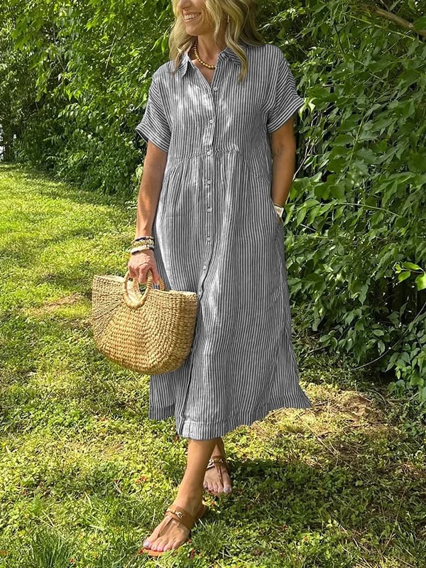 GEORGIA – DRESS WITH LIGHT STRIPES