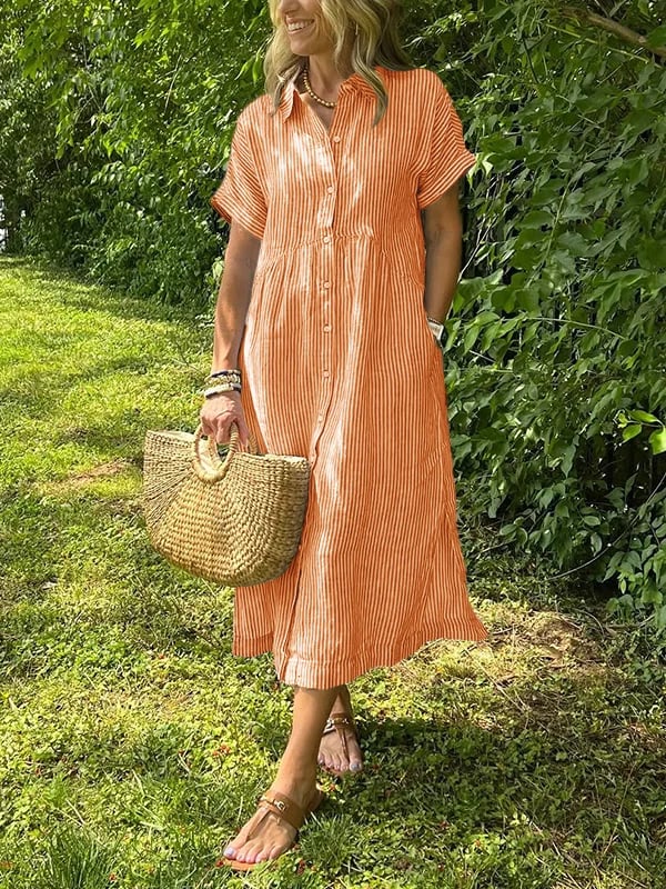 GEORGIA – DRESS WITH LIGHT STRIPES
