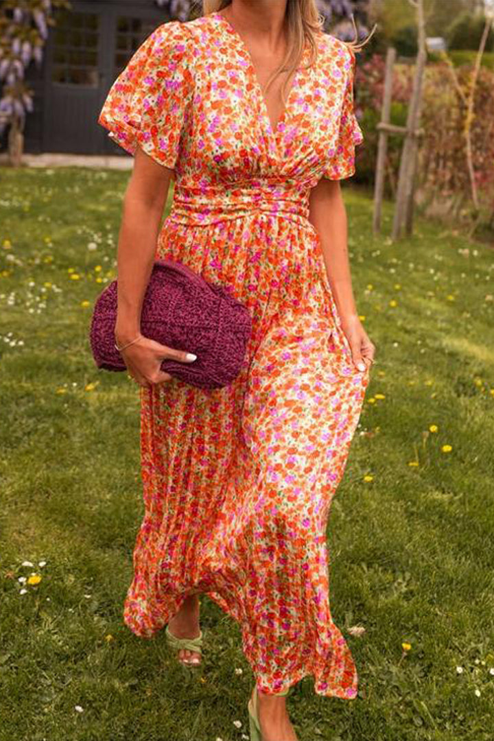 Elegant Maxi Dress Alora with V Neck