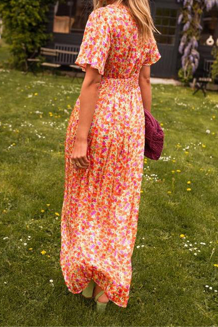 Elegant Maxi Dress Alora with V Neck