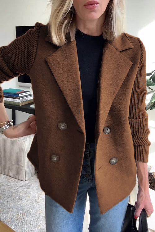 Freya - Elegant Blazer with Knitted Sleeves