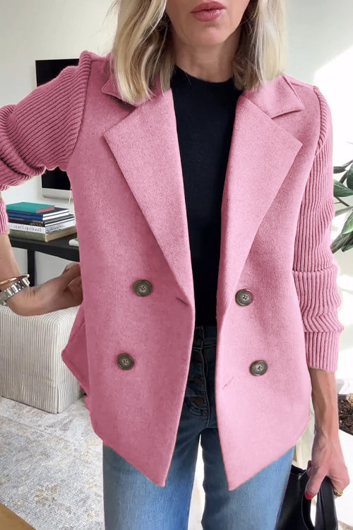 Freya - Elegant Blazer with Knitted Sleeves