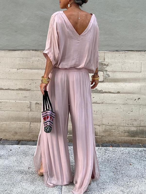 ESMERALDA – TWO-PIECE SET WITH WIDE CHIFFON PANTS