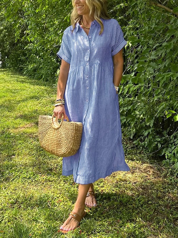 GEORGIA – DRESS WITH LIGHT STRIPES