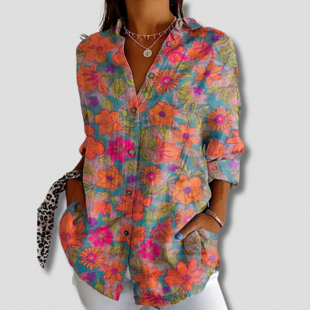 Fallon | Long Sleeve Floral Print Shirt