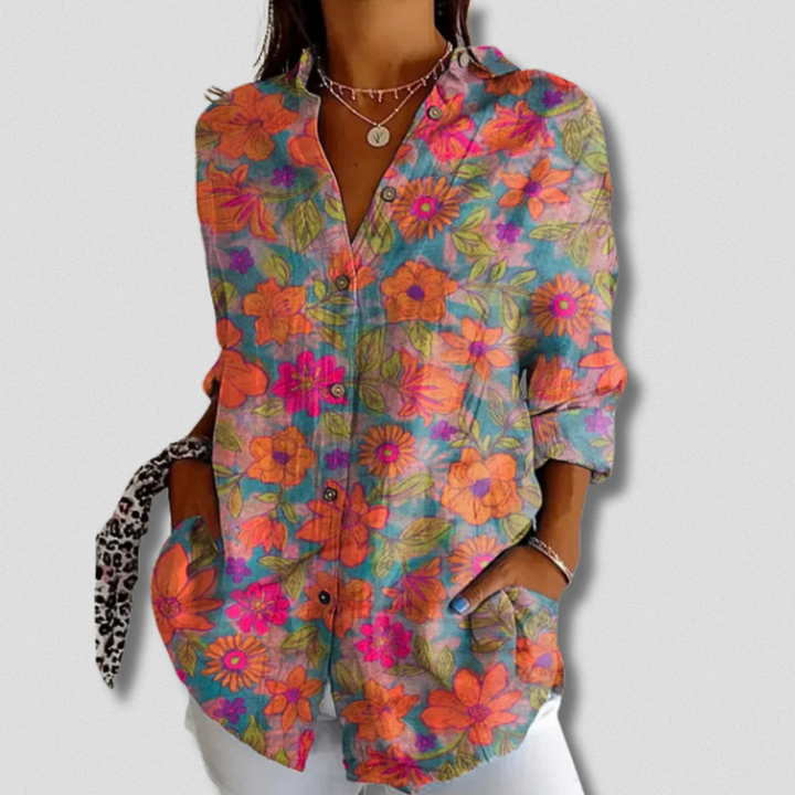 Fallon | Long Sleeve Floral Print Shirt