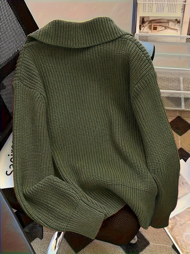FIONA – KNITTED SWEATER WITH STATEMENT BUTTONS