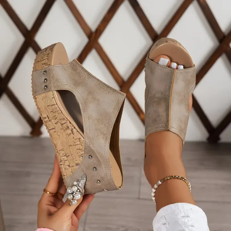 Faith - Elegant Rubber Wedge Heel Sandals