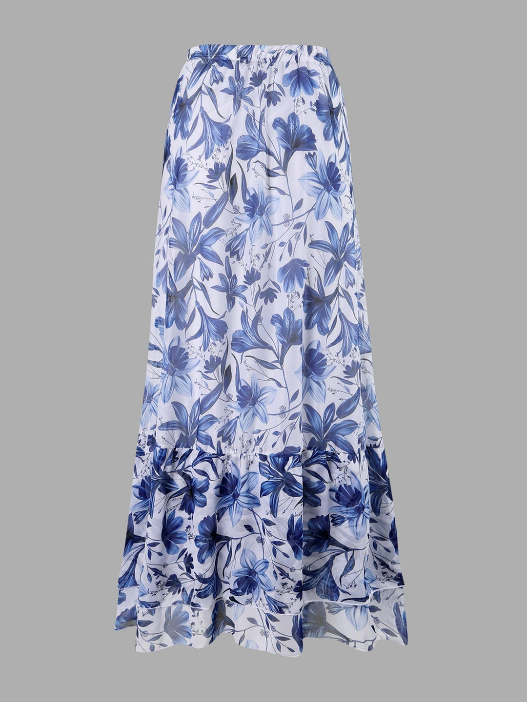 EMBERLY – BLUE AND WHITE PORCELAIN WRAP SKIRT FOR SWIMSUIT