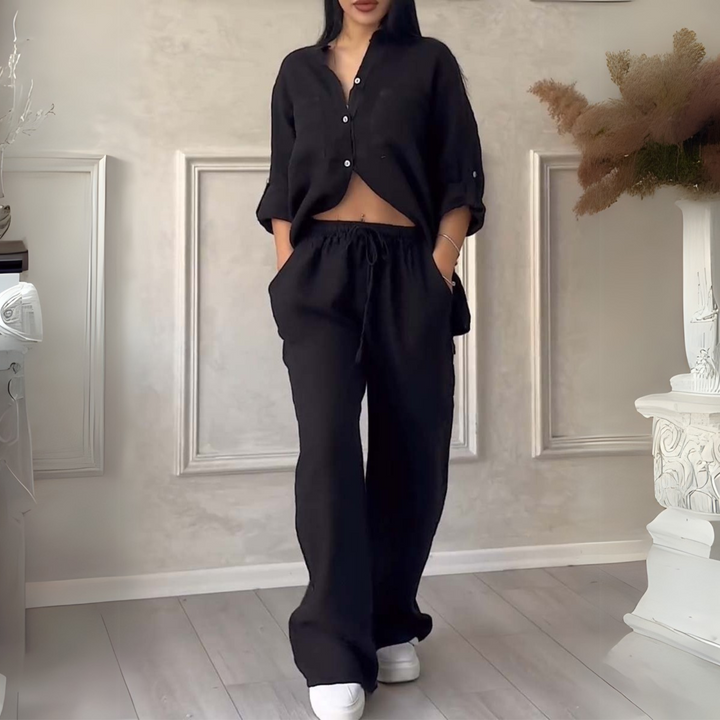 Fara | Cotton and Linen Luxe Set – Shirt and Pants