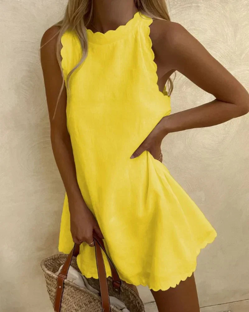 Galilea | Sleeveless Dress with Shell-Shaped Hem