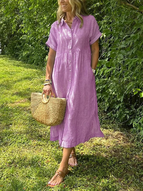 GEORGIA – DRESS WITH LIGHT STRIPES