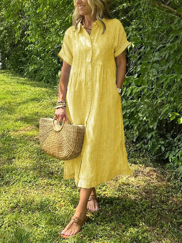 GEORGIA – DRESS WITH LIGHT STRIPES