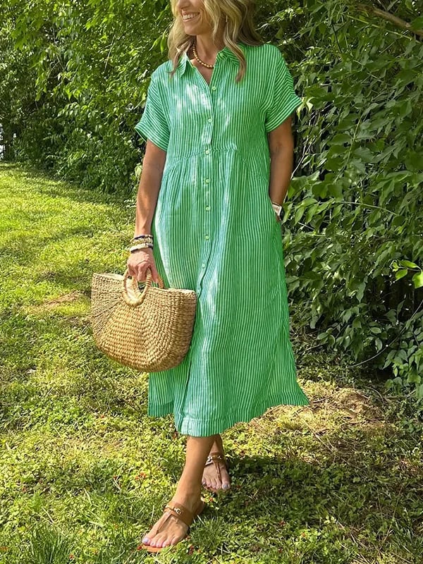 GEORGIA – DRESS WITH LIGHT STRIPES