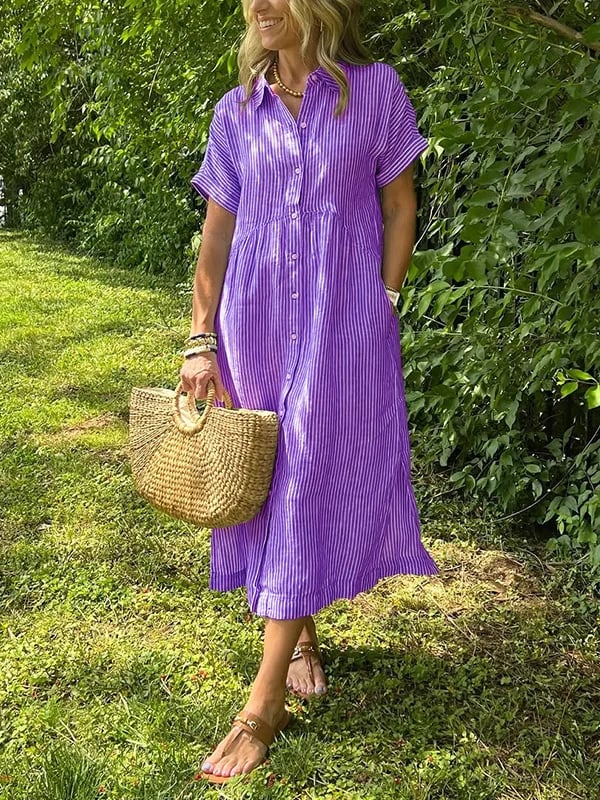 GEORGIA – DRESS WITH LIGHT STRIPES