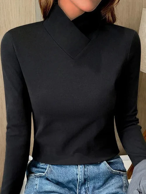 ISALINE | Top with asymmetrical collar