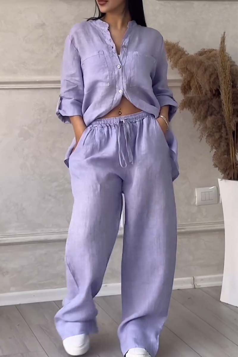 Fara | Cotton and Linen Luxe Set – Shirt and Pants