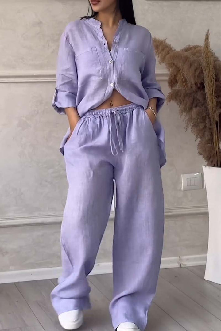 Fara | Cotton and Linen Luxe Set – Shirt and Pants