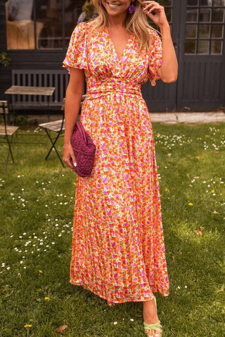 Elegant Maxi Dress Alora with V Neck