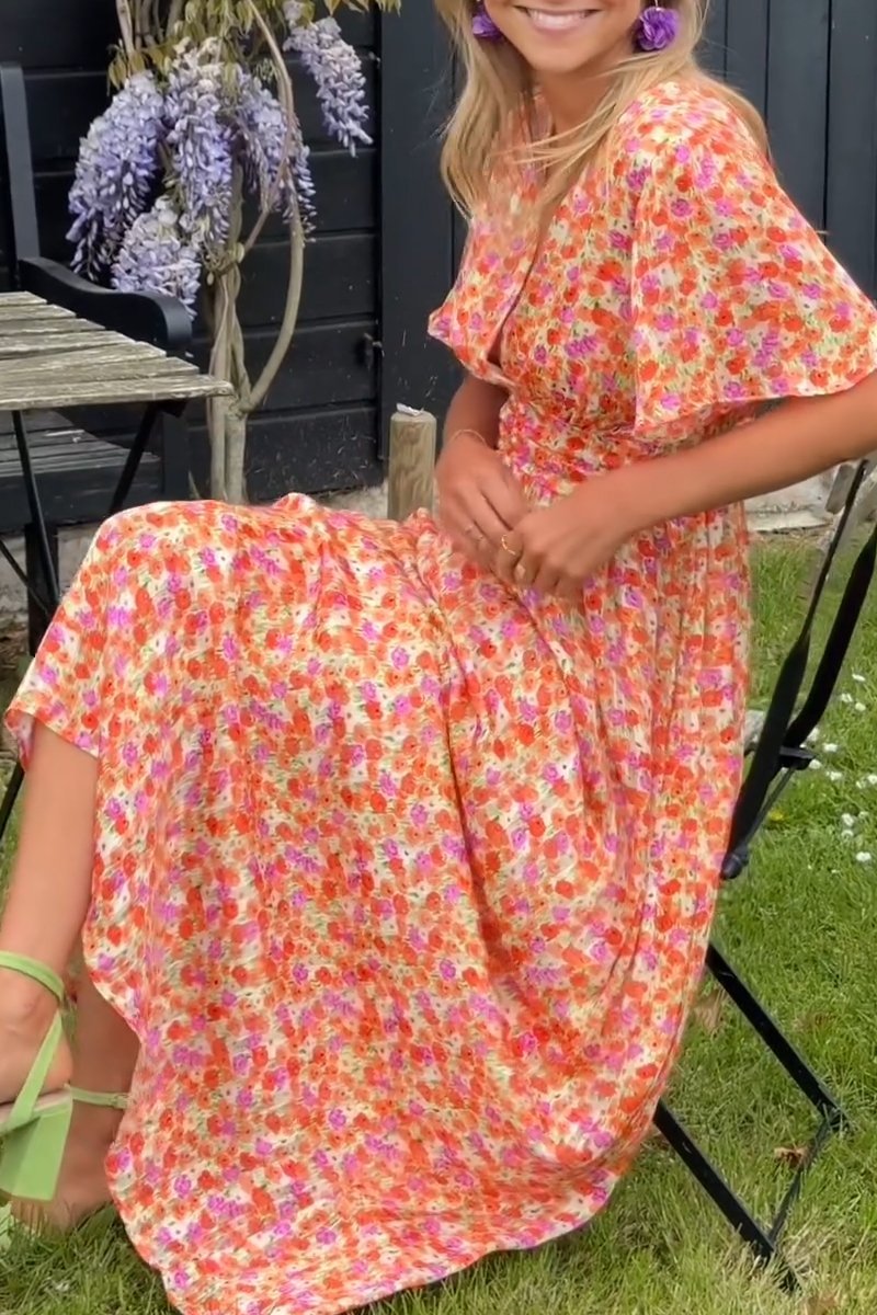 Elegant Maxi Dress Alora with V Neck