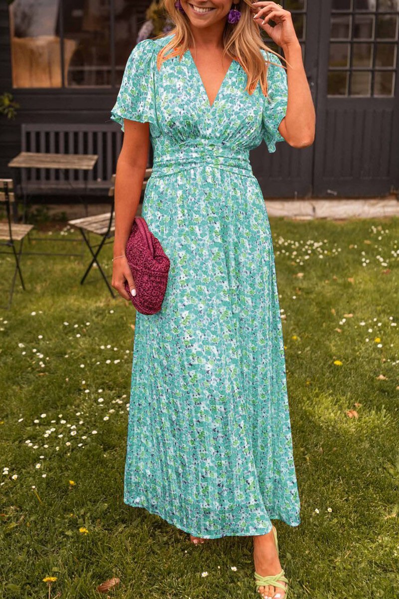 Elegant Maxi Dress Alora with V Neck