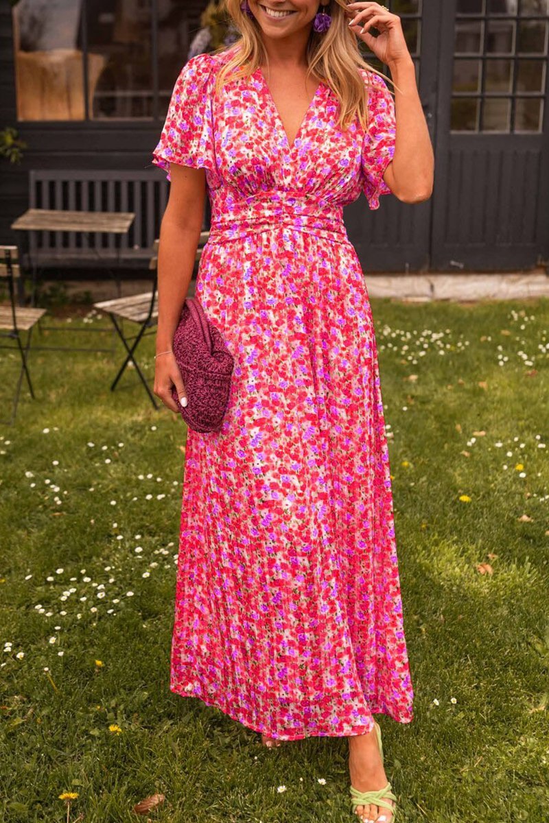 Elegant Maxi Dress Alora with V Neck