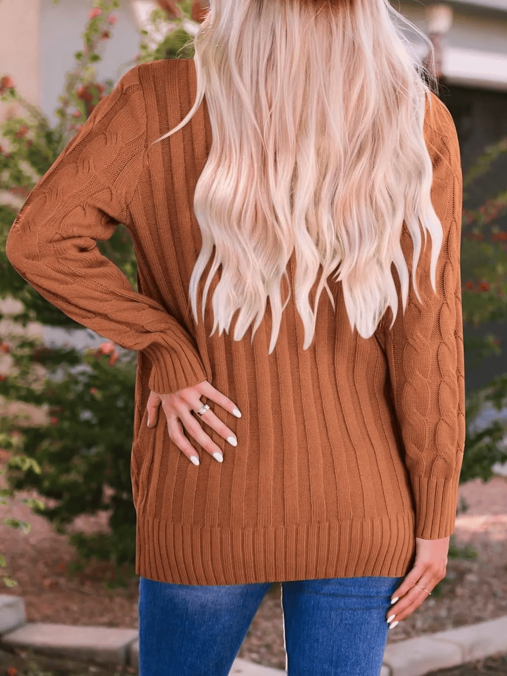 MARZENA | Comfortable cardigan with knits