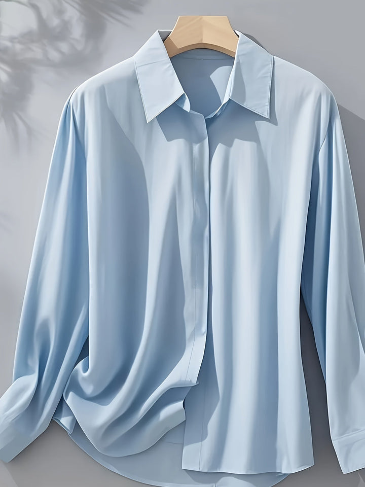 IRYNA | Elegant Long-Sleeve Shirt with Button Closure