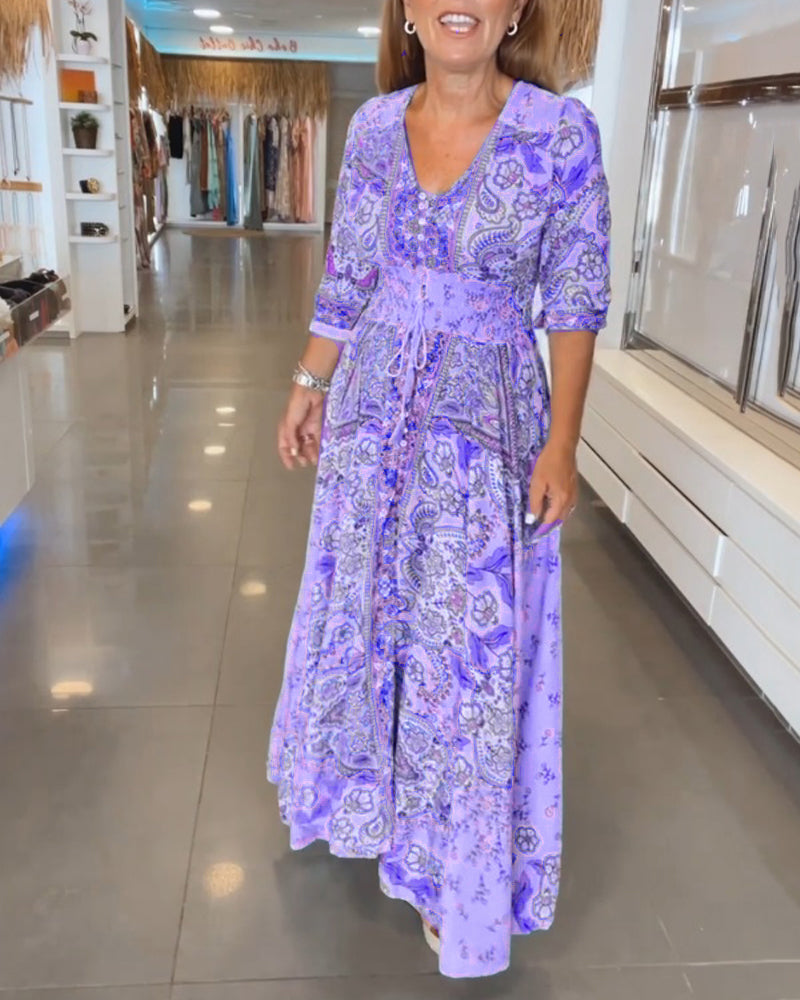 Mia – Elegant Vacation Dress with V-Neck