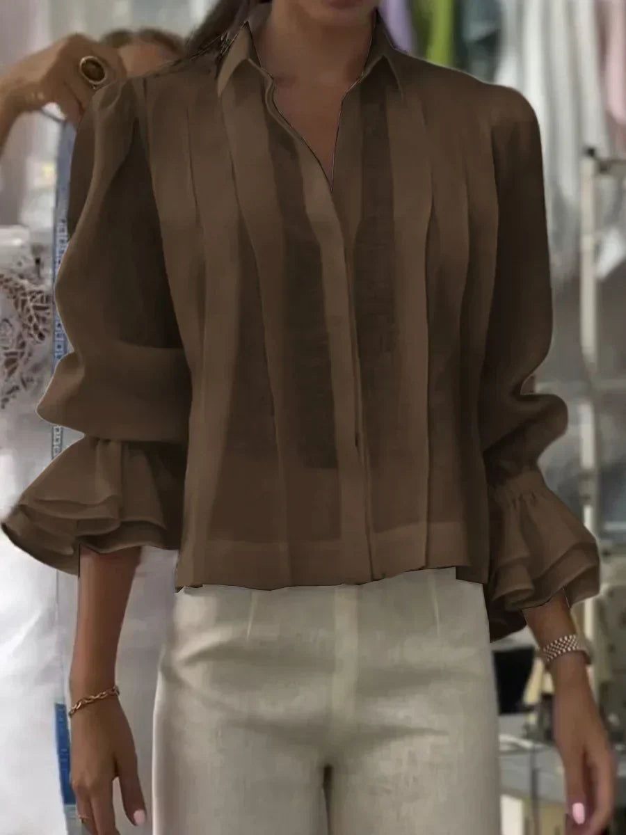 NORA | Elegant Pleated Cotton Blouse