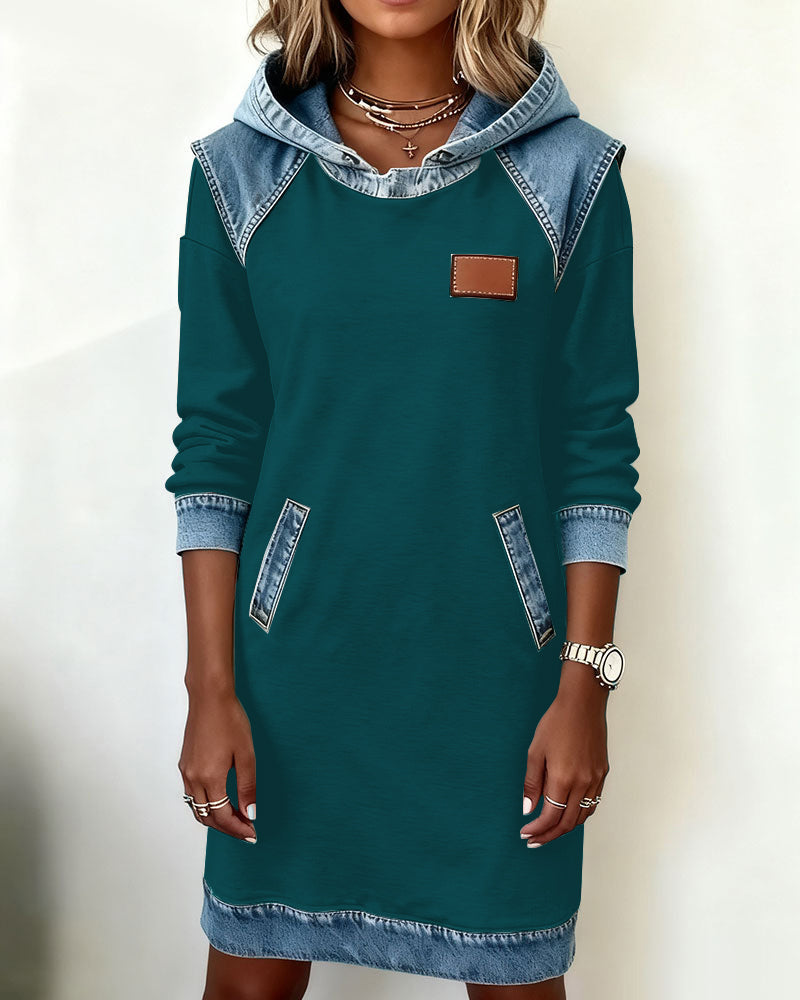 Stefana | Hoodie Dress with Contrasting Inserts