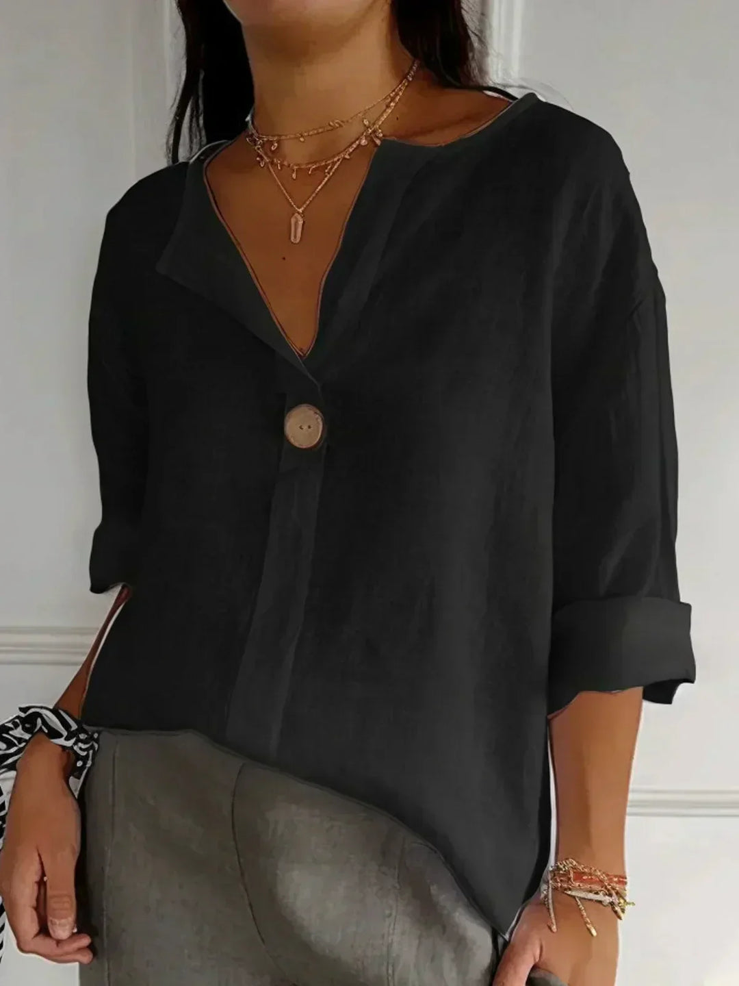 KAMILA | Casual Blouse with V-Neck