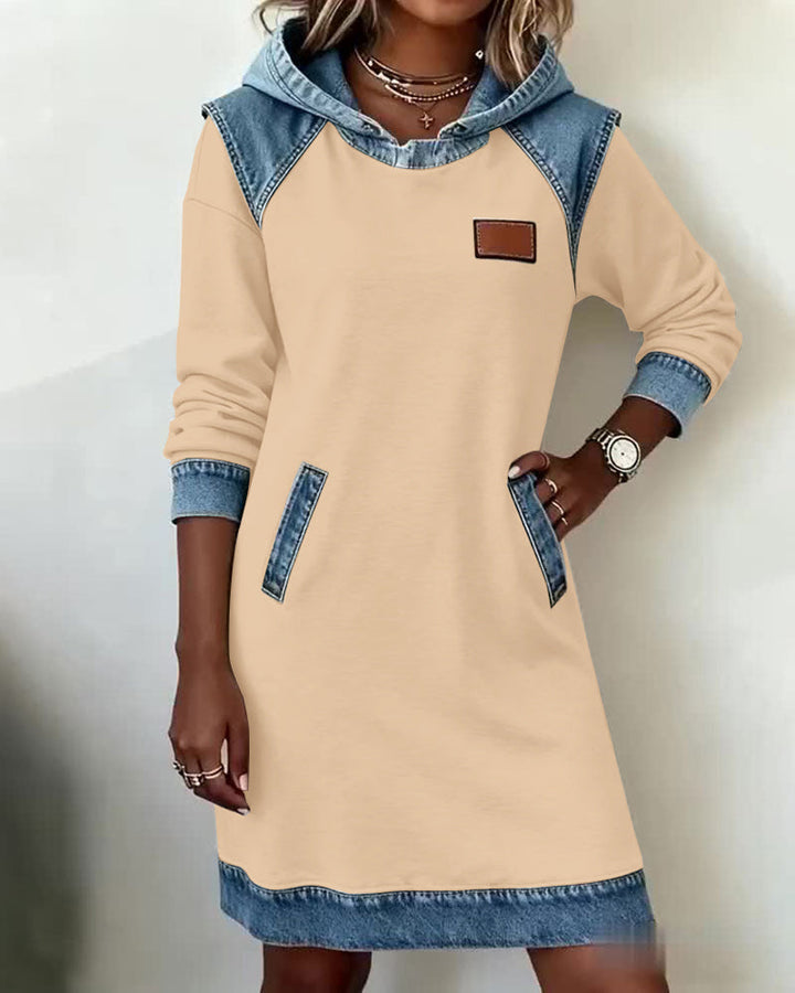 Stefana | Hoodie Dress with Contrasting Inserts
