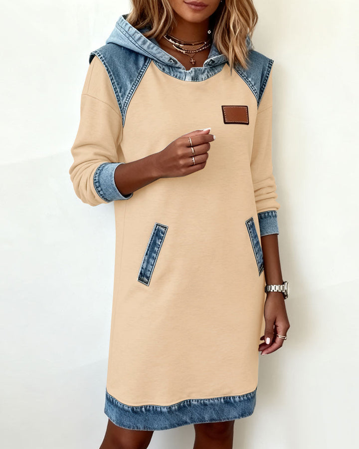 Stefana | Hoodie Dress with Contrasting Inserts