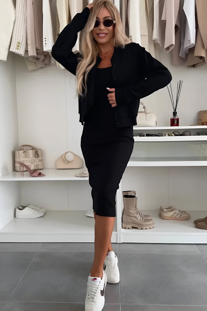 Manon | Comfortable Midi Dress & Vest
