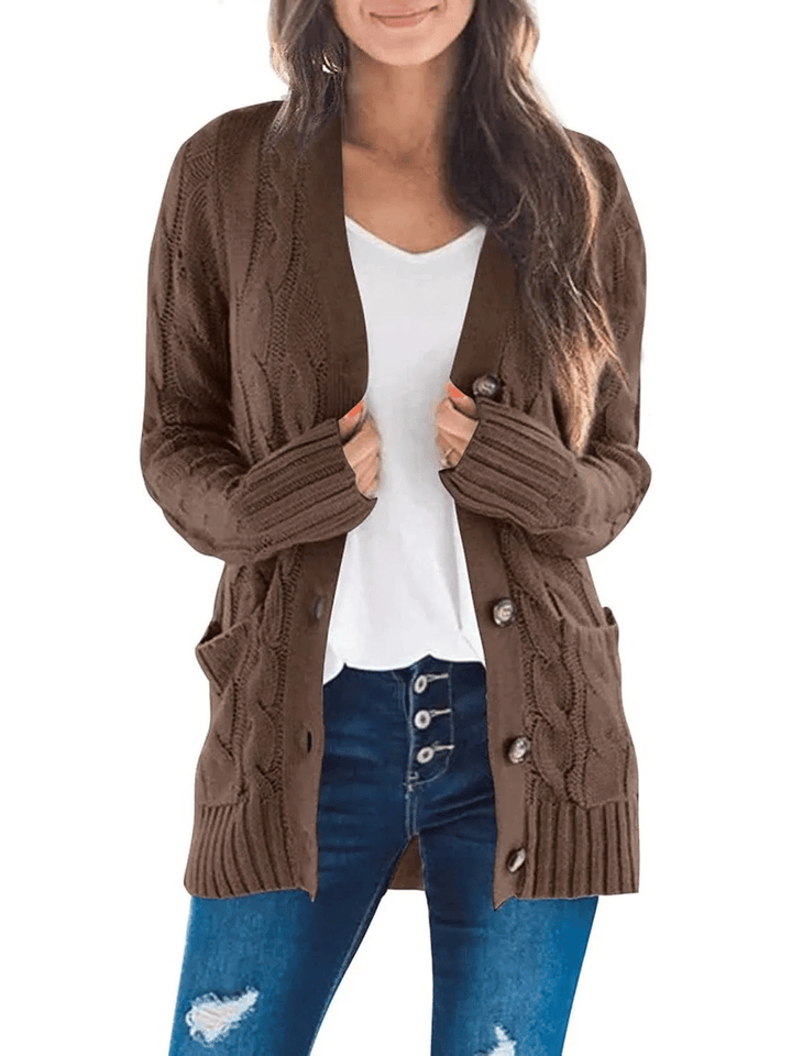 MARZENA | Comfortable cardigan with knits