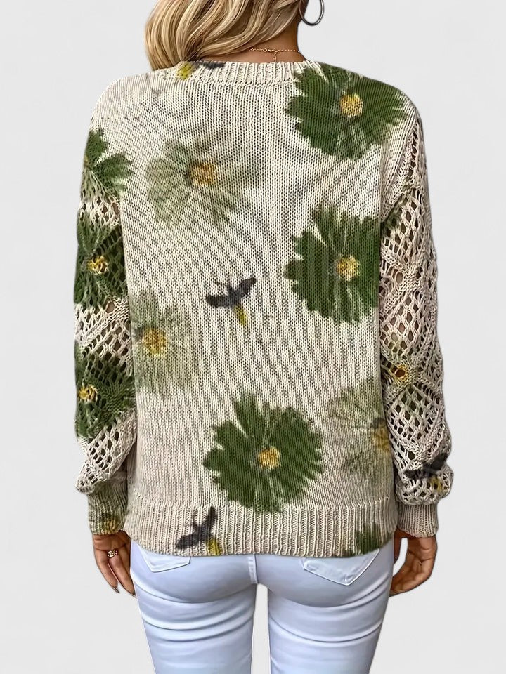 Melania | Elegant pullover with floral pattern