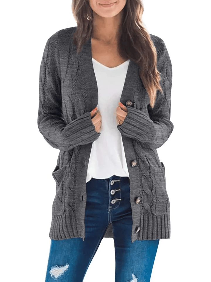 MARZENA | Comfortable cardigan with knits