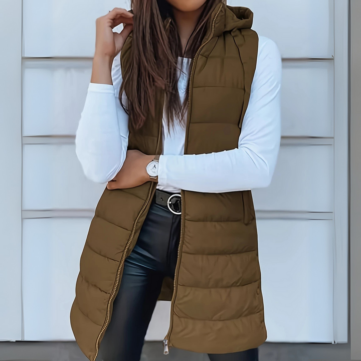 Rosie | Casual Hood Long Puffer Vest