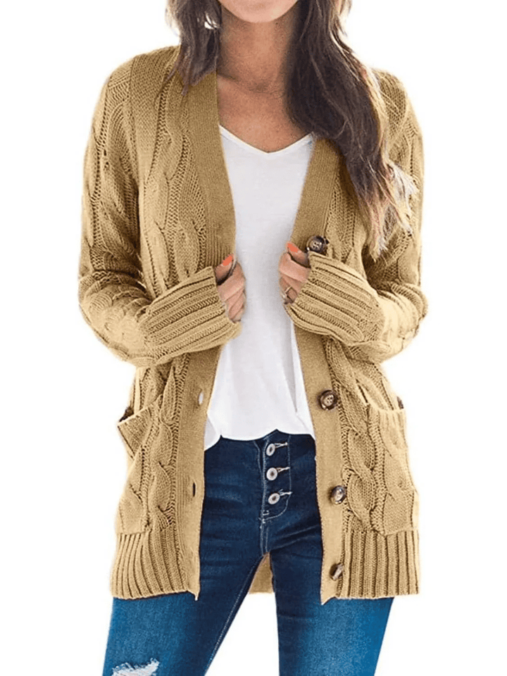 MARZENA | Comfortable cardigan with knits