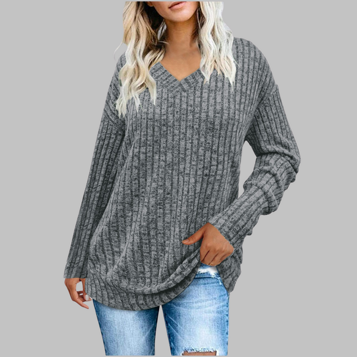 Ylonna | Comfy V-Neck Long Sleeve Top