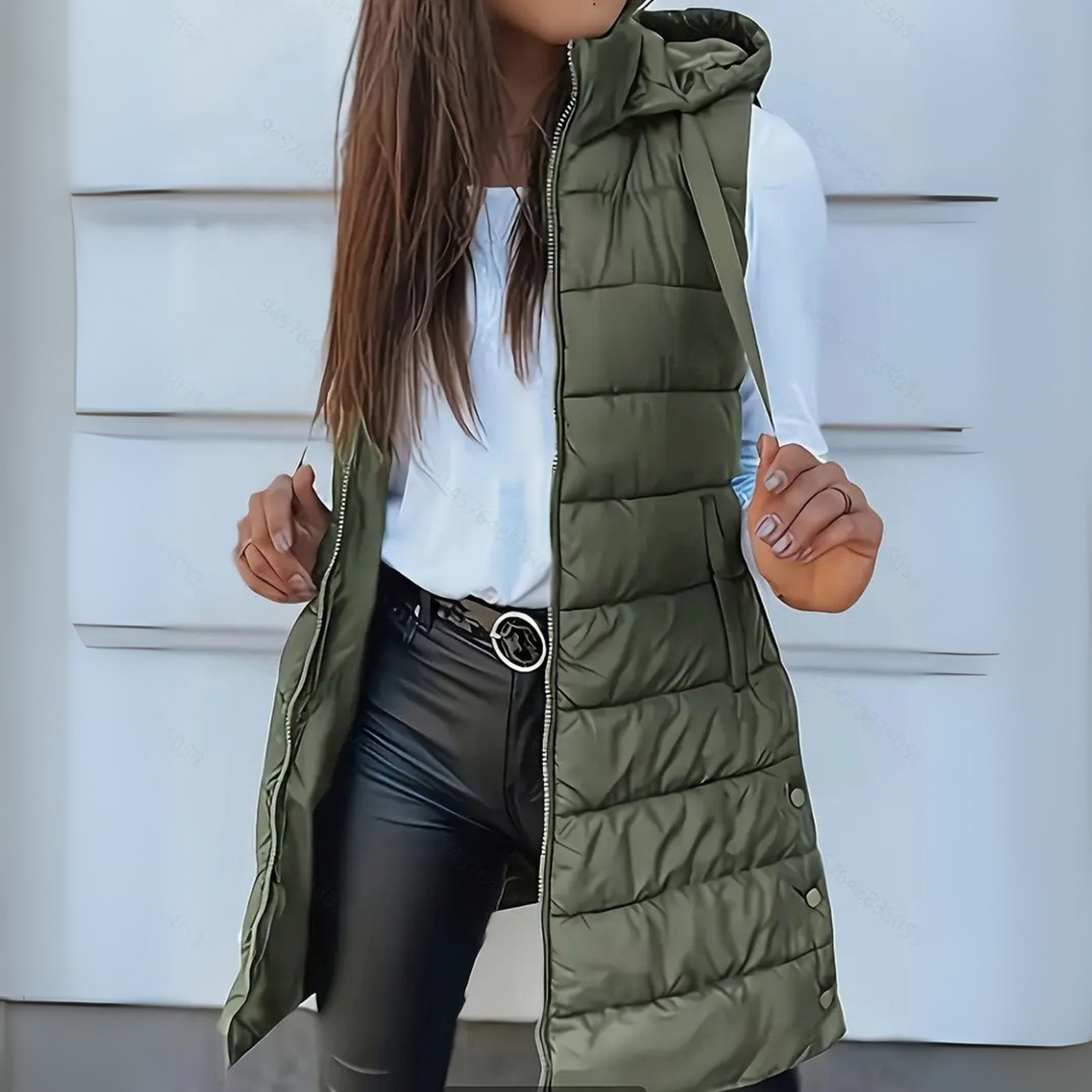 Rosie | Casual Hood Long Puffer Vest