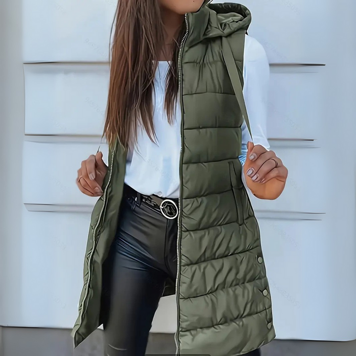 Rosie | Casual Hood Long Puffer Vest