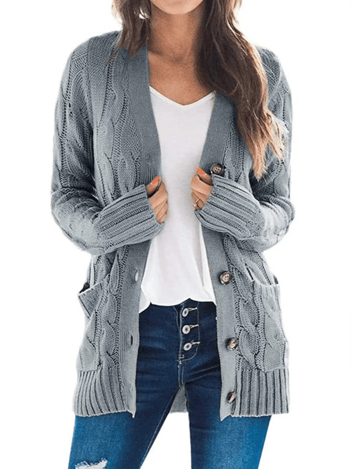 MARZENA | Comfortable cardigan with knits